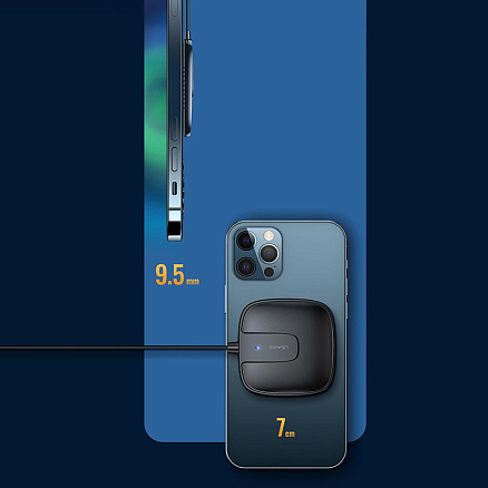 Беспроводная магнитная зарядка MagSafe для iPhone 15W Usams US-CD159 W1 черная