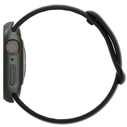 Чехол для Apple Watch 45 мм пластиковый тонкий Spigen Thin Fit хаки