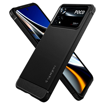 Чехол для Xiaomi Poco X4 Pro гелевый Spigen SGP Rugged Armor черный