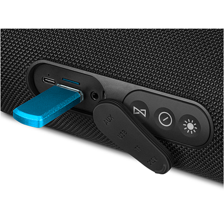 Портативная колонка Sven PS-285 с защитой от воды, подсветкой, FM-радио, USB и поддержкой MicroSD карт черная