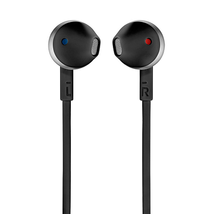 Наушники JBL Tune 205 вкладыши с микрофоном и плоским проводом черные