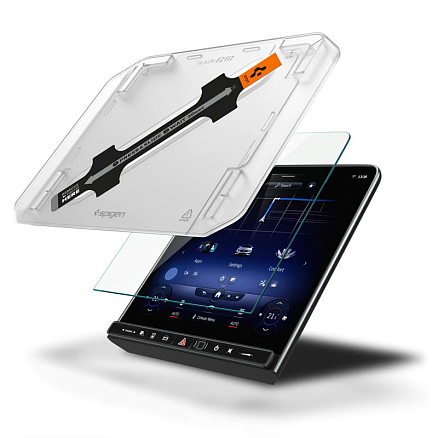 Защитное стекло для экрана мультимедиа системы автомобиля Mercedes S-Class 2021 Spigen EZ FIT прозрачное