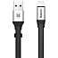 Кабель USB - MicroUSB, Lightning для зарядки 23 см 2А плоский Baseus Portable серый