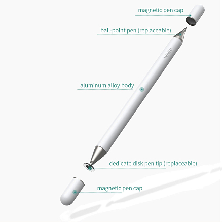 Стилус пассивный универсальный с ручкой WiWU Pencil One белый