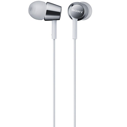Наушники Sony MDR-EX150AP вакуумные с микрофоном белые