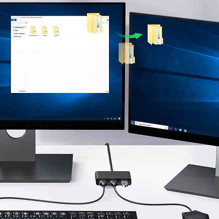 USB 2.0 переключатель 2x3 порта (2 USB входа на 3 USB выхода) Ugreen CM409 черный