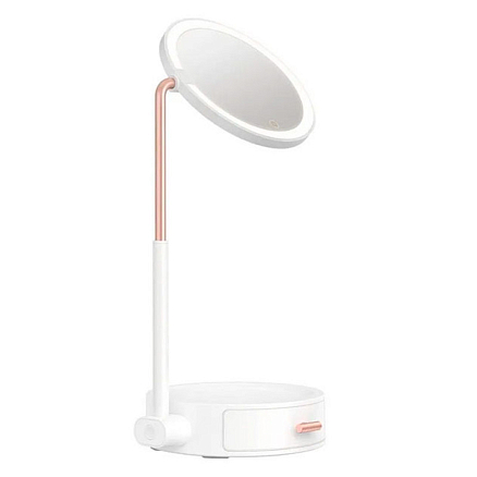 Зеркало для макияжа с подсветкой настольное Baseus Beauty Lighted Makeup Mirror белое