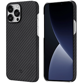 Чехол для iPhone 13 Pro кевларовый тонкий Pitaka MagEZ черно-серый