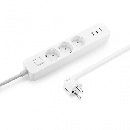 Сетевой фильтр на 3 розетки 3 USB 3.1A длина 1,4 м Xiaomi Mi Smart Power Strip белый