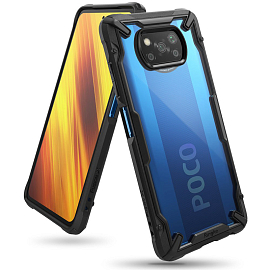Чехол для Xiaomi Poco X3, X3 Pro гибридный Ringke Fusion X черный