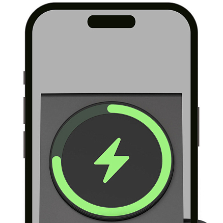 Беспроводная зарядка MagSafe 2-в-1 для телефона и наушников 15W 3A VLP Zen Charger (быстрая зарядка) серая