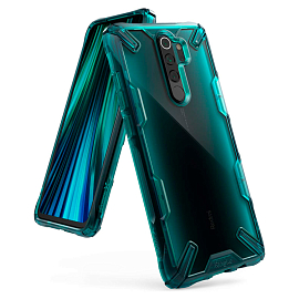 Чехол для Xiaomi Redmi Note 8 Pro гибридный Ringke Fusion X бирюзовый