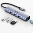 Хаб (разветвитель) Type-C - 3 х USB 3.0, RJ45 Ugreen CM475 серый