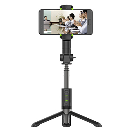 Монопод (палка для селфи) Bluetooth для панорамной съемки с треногой Dispho WS-19006 черный