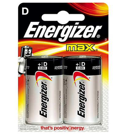 Батарейка LR20 Alkaline (бочка большая D) Energizer Max упаковка 2 шт.