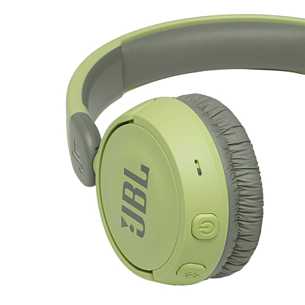 Наушники беспроводные Bluetooth для детей JBL JR310BT накладные складные зеленые
