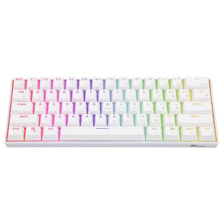 Клавиатура беспроводная Bluetooth Royal Kludge RK61 RK Red механическая с подсветкой игровая белая