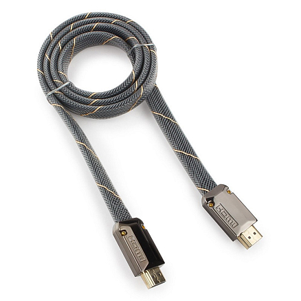 Кабель HDMI - HDMI (папа - папа) длина 1 м версия 2.0 4K 60Hz плетеный Cablexpert черный