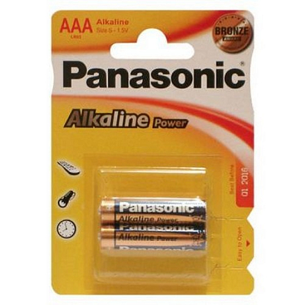 Батарейка LR03 Alkaline (пальчиковая маленькая AAA) Panasonic Alkaline Power упаковка 2 шт.