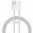Кабель USB - Lightning для зарядки iPhone 1 м 2.4А плетеный Baseus Dynamic белый
