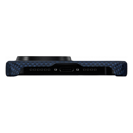 Чехол для iPhone 15 Pro кевларовый тонкий Pitaka MagEZ 4 StarPeak темно-синий