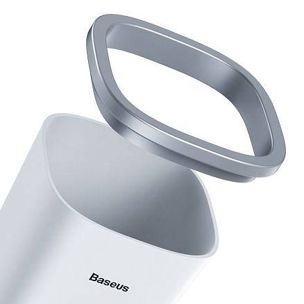Мусорка автомобильная в подстаканник со сменными пакетами Baseus Dust-free белая