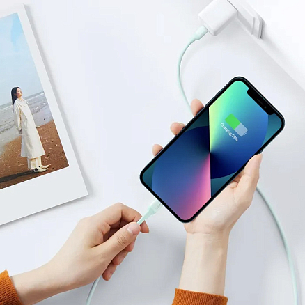 Кабель Type-C - Lightning для зарядки 1 м 3А MFi Ugreen US387 (быстрая зарядка PD) зеленый