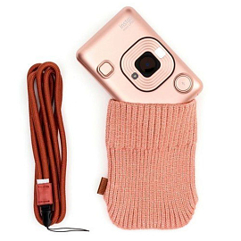 Фотоаппарат мгновенной печати Fujifilm Instax Mini LiPlay розовое золото + чехол и ремешок