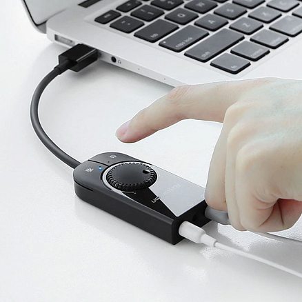 Внешняя звуковая карта USB 2.0 с управлением Ugreen CM129 черная