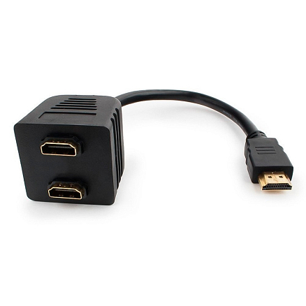HDMI Splitter (разветвитель) на 2 порта (1 HDMI вход на 2 HDMI выхода) длина 20 см Cablexpert