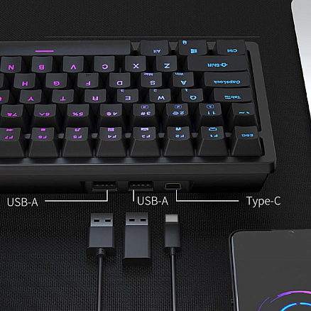 Клавиатура беспроводная Bluetooth Royal Kludge RK98 RK Red механическая с подсветкой игровая черная