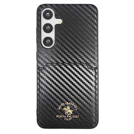 Чехол для Samsung Galaxy S24 гибридный с карманом для карт Santa Barbara Polo & Racquet Club Kent черный