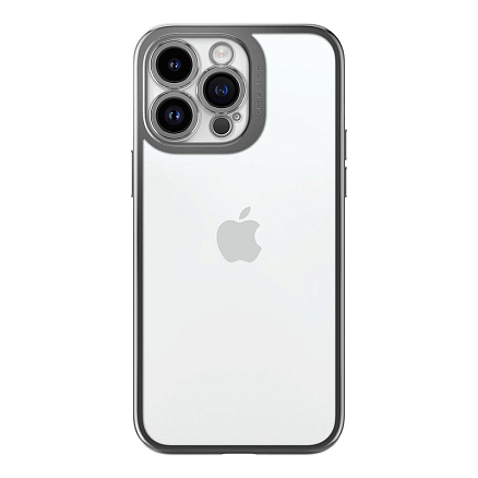 Чехол для iPhone 14 Pro Max гелевый Spigen Optik Crystal прозрачно-серый