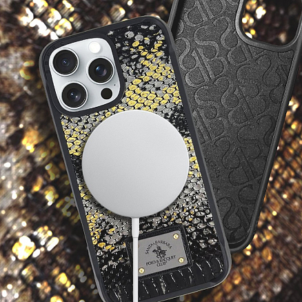 Чехол для iPhone 16 Pro Max гибридный Santa Barbara Polo & Racquet Club Sagar черный