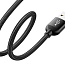 Кабель USB - Type-C + переходник на Lightning для зарядки 23 см 2.4А плетеный Baseus U-Shaped черный
