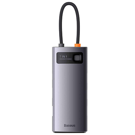 Хаб (разветвитель) Type-C - HDMI, 3 х USB 3.0, Type-C PD, VGA, RJ45 Baseus Gleam Series серый