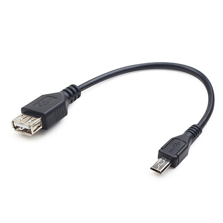 Переходник MicroUSB - USB хост OTG длина 15 см Cablexpert A-OTG-AFBM-03 черный