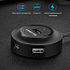 USB 2.0 HUB (разветвитель) на 4 порта Ugreen CR106 с питанием MicroUSB черный