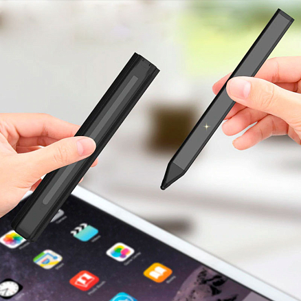 Стилус активный тонкий 1,45 мм WiWU P888 с держателем черный