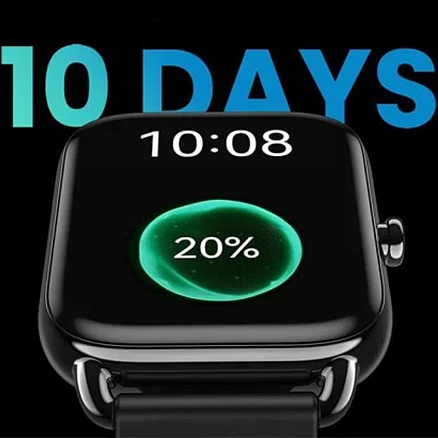 Умные часы Haylou RS4 Plus с силиконовым ремешком черные