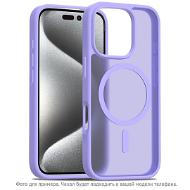 Чехол для iPhone 16 гибридный Matt Case MagSafe прозрачно-фиолетовый