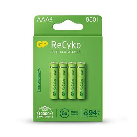 Аккумуляторы AAA (пальчиковые маленькие) Ni-Mh 950мАч GP Gift box комплект 4 шт.
