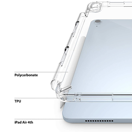 Чехол для iPad Air 2020, 2022 гибридный Ringke Fusion прозрачный