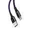 Кабель USB - Lightning для зарядки iPhone 1 м 2.4A с автоотключением плетеный Baseus C-shaped фиолетовый