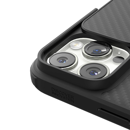 Чехол для iPhone 13, 14 гибридный Nillkin Synthetic Fiber S MagSafe черный