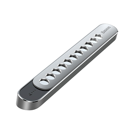 Автовизитка на липучке Baseus Sliding Cover серебристая