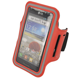 Чехол универсальный для телефона до 6 дюймов спортивный наручный GreenGo Premium красный