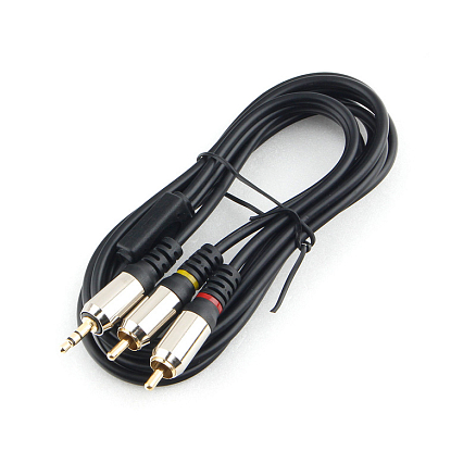 Кабель 3,5 мм - 2RCA (стандартный аудио - тюльпаны) длина 1,5 м Cablexpert CCAB-02 черный