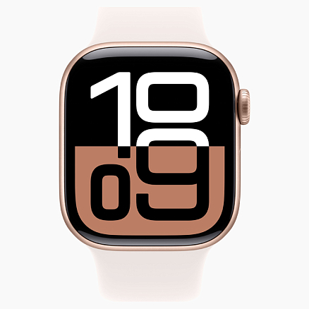 Умные часы Apple Watch 10 42 мм с силиконовым ремешком S/M алюминиевые розовое золото