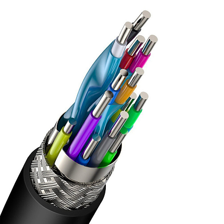 Кабель HDMI - HDMI (папа - папа) длина 1 м версия 2.0 4K 60Hz Baseus Cafule черный